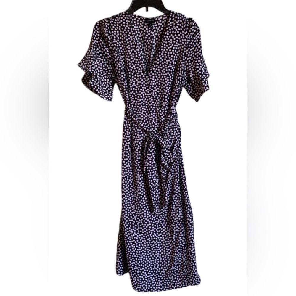 Who What Wear Flowy Dress, Black w/ Purple Polka Dots, Used